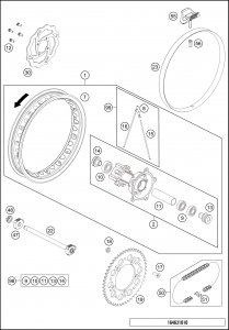 Колесо заднее в сборе KTM SX65