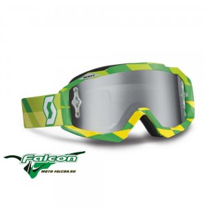 Мотоочки Scott Hustle MX Track green/Yellow/silver chrome