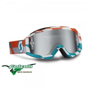 Мотоочки Scott Hustle MX Track orange/Blue/silver chrome